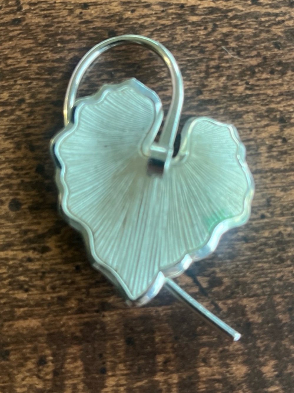 Vintage Beau Sterling Silver Ginkgo Leaf Brooch Pin Signed 925 Mid Century 8 g